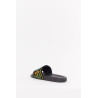 CASABLANCA BLACK EMBROIDERED TERRY SLIDES